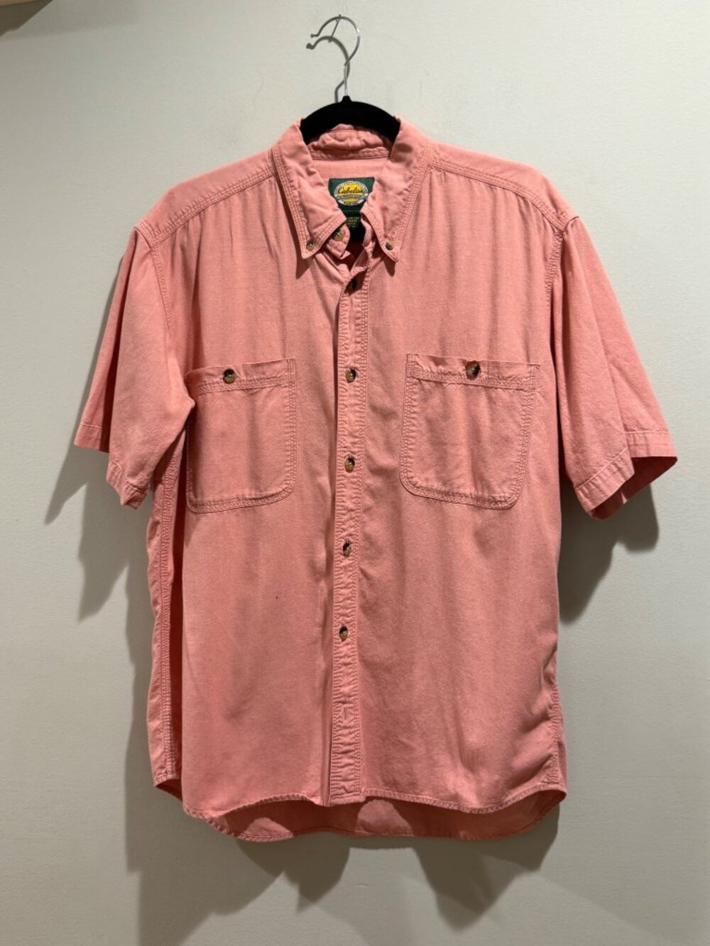 Cabela's Men's Medium-Reg Coral Short Sleeve Button Down Utility Work Shirt